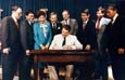 President Ronald Reagan signs HR 422: Civil Liberties Act, August 10, 1988