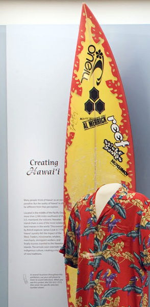 Rochelle Ballard's surfboard as part of the Creating Hawaii showcase Rochelle Ballard's surfboard as part of the Creating Hawaii showcase