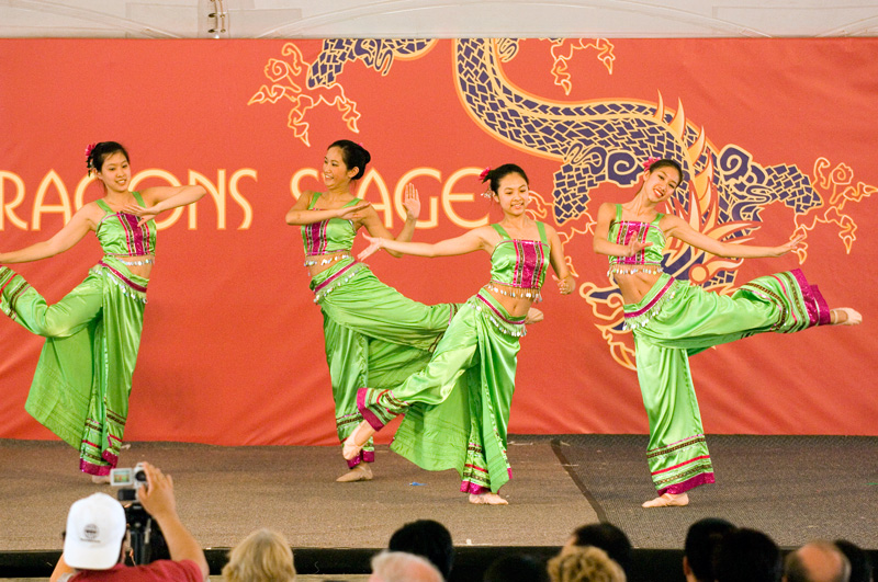 2010 Smithsonian Folklife Festival: Asian Pacific American Connections. Dancers from the Madison Chinese Dance Academy in Potomac, Maryland, take part in celebrating Mekong American heritage at the 2007 Smithsonian Folklife Festival. Photo by Richard Strauss, Smithsonian Institution.