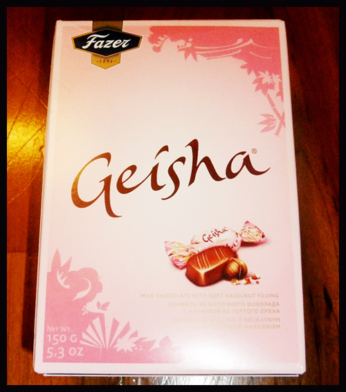 'Geisha' is a brand of milk chocolate candy in Northern Europe.