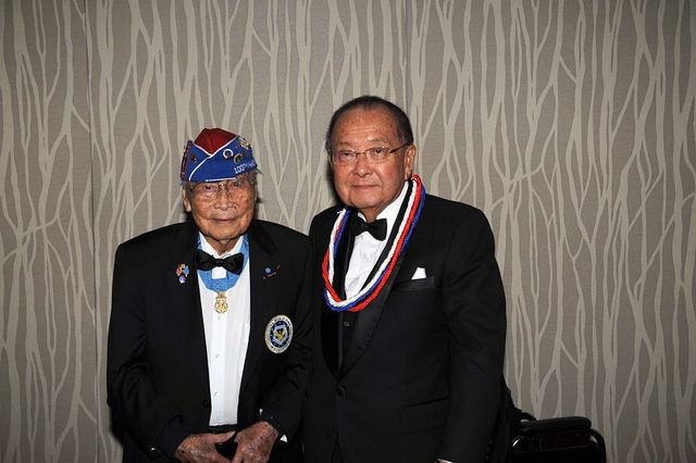 Nisei Veteran George Joe Sakato and Senator Dan Inouye