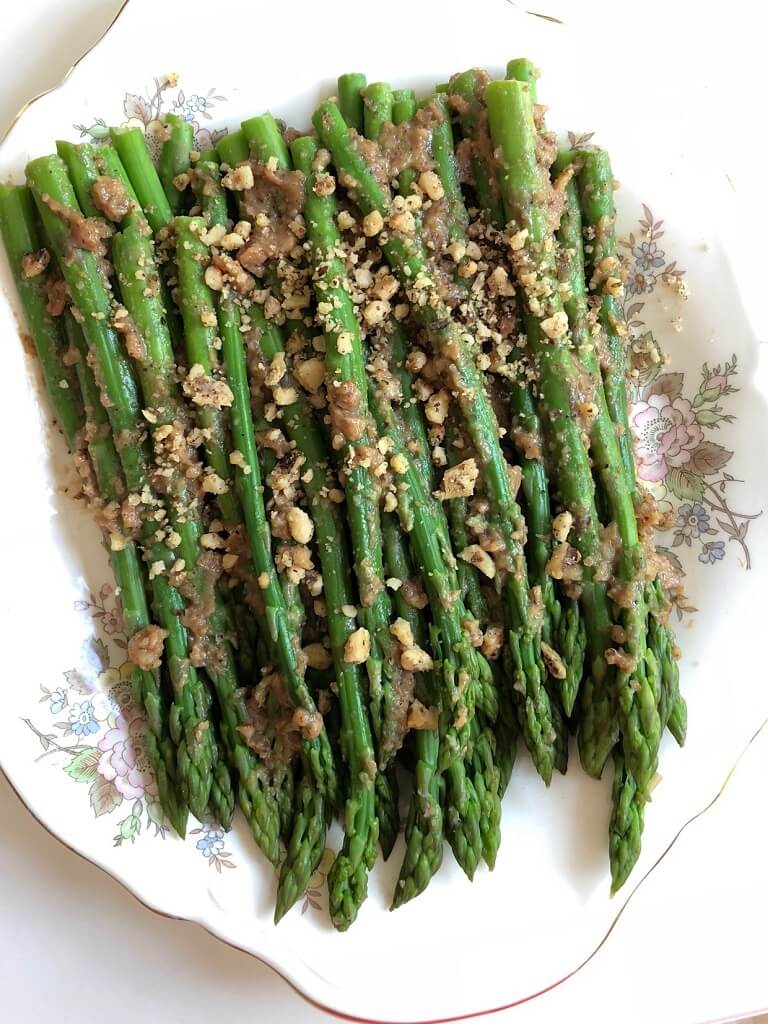 asparagus miso walnut dressing